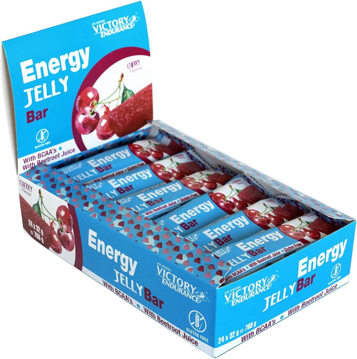 Weider - Victory Endurance Energy Jelly Bar, Cherry - 24 x 32g – Weider förpackning