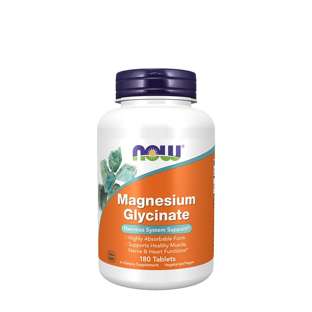 Now Foods - Magnesium Glycinate - 180 Tabs – NOW Foods förpackning