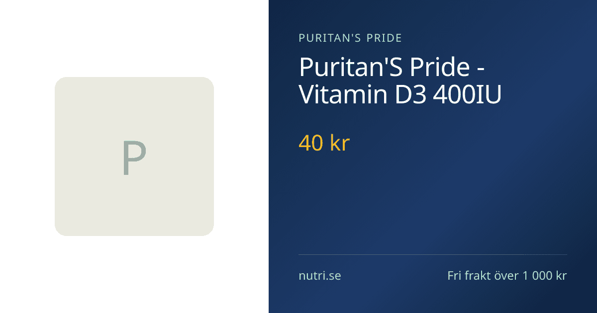 Puritan'S Pride - Vitamin D3 400IU – Puritan's Pride förpackning