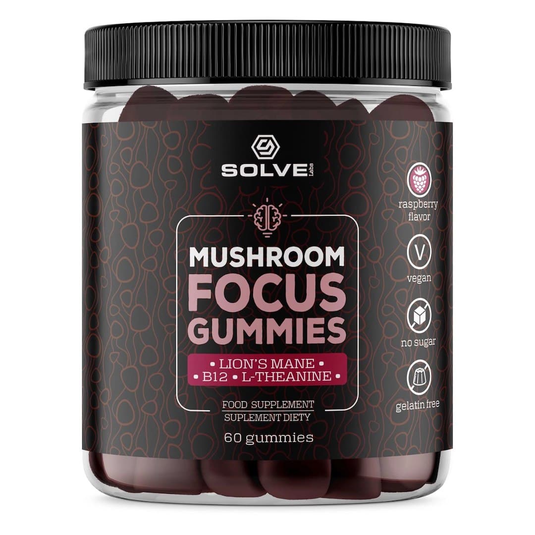 SOLVE Labs - Mushroom Focus Gummies - 60 gummies – SOLVE Labs förpackning