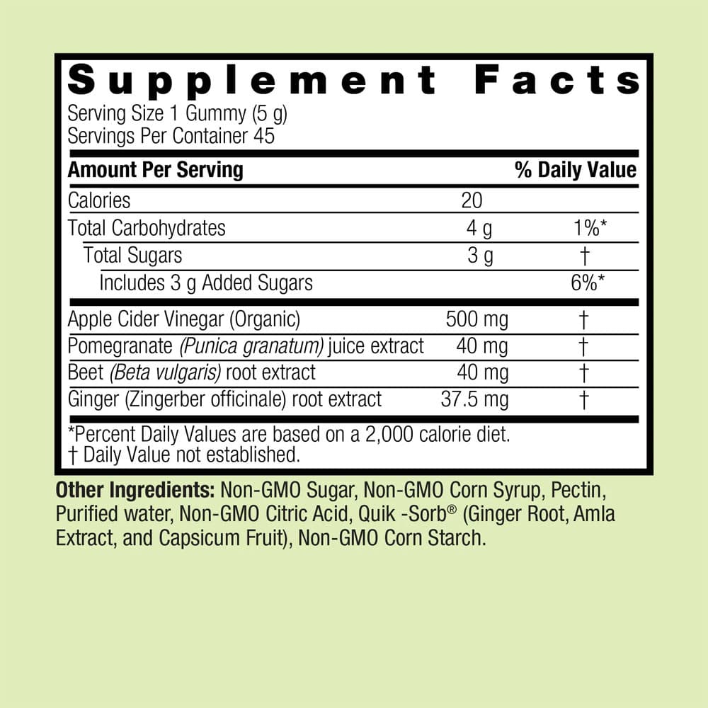 Nature's Answer - Apple Cider Vinegar + Ginger Gummies