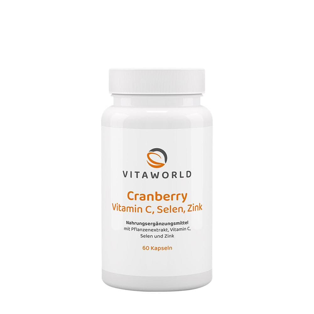 Vitaworld - Cranberry Vitamin C, Selenium, Zinc - 60 Caps – Vitaworld förpackning