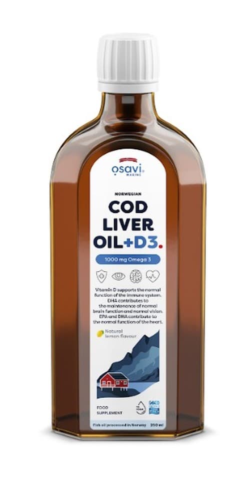 Osavi Nature - Norwegian Cod Liver Oil + D3 - 250ml – Osavi förpackning