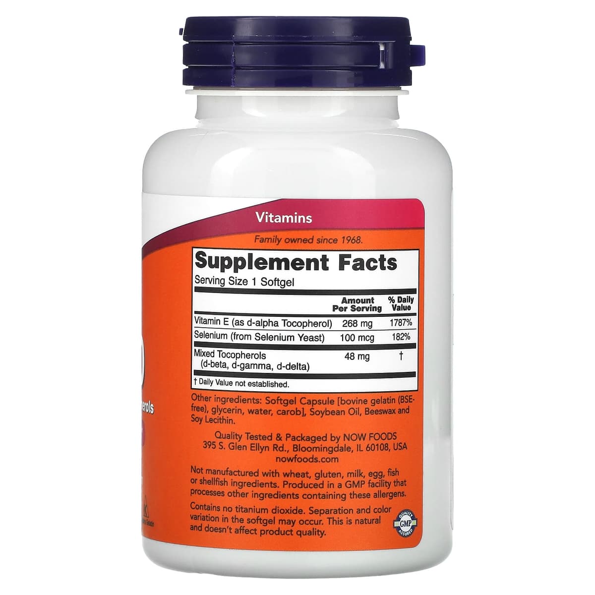 NOW Foods - Vitamin E-400 - 100 Sgels