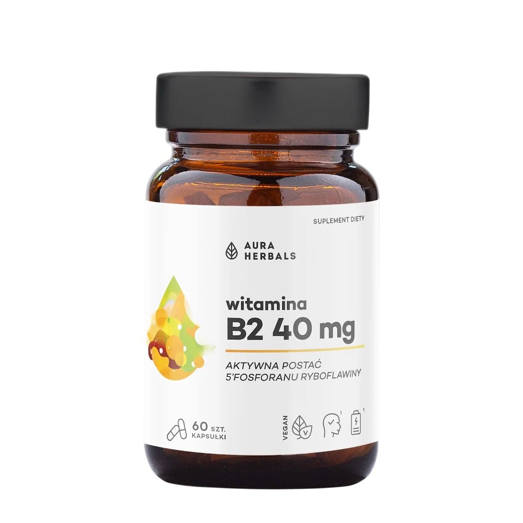 Aura Herbals - Witamina B2 (Vitamin B2) - 60 Caps – Aura Herbals förpackning