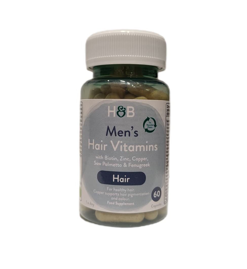 Holland & Barrett - Men'S Hair Vitamins - 60 Caps – Holland & Barrett förpackning