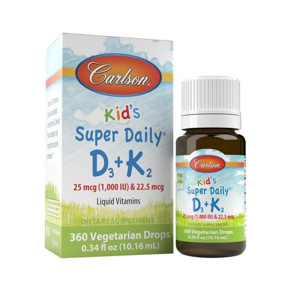 Carlson Labs - Kids Super Daily D3 + K2 - 10ml – Carlson Labs förpackning