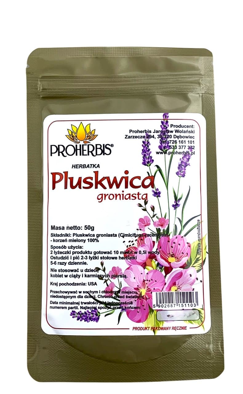 Proherbis - Black Cohosh Root - 50g – Proherbis förpackning