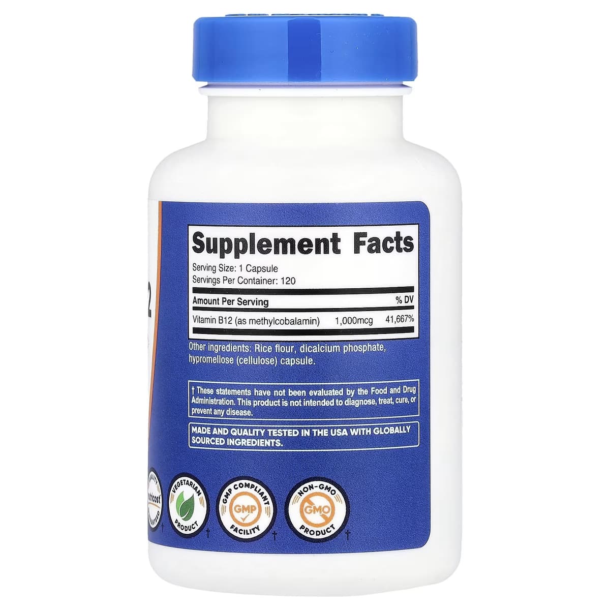 Nutricost - Vitamin B12 1000mcg Methylcobalamin - 120 Caps