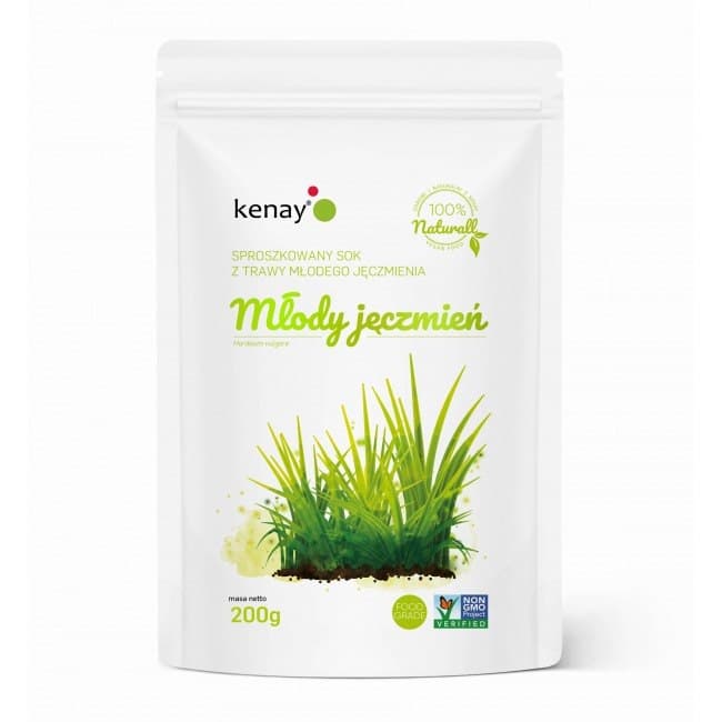 Kenay - Young Barley Grass Powder - 200g – Kenay förpackning