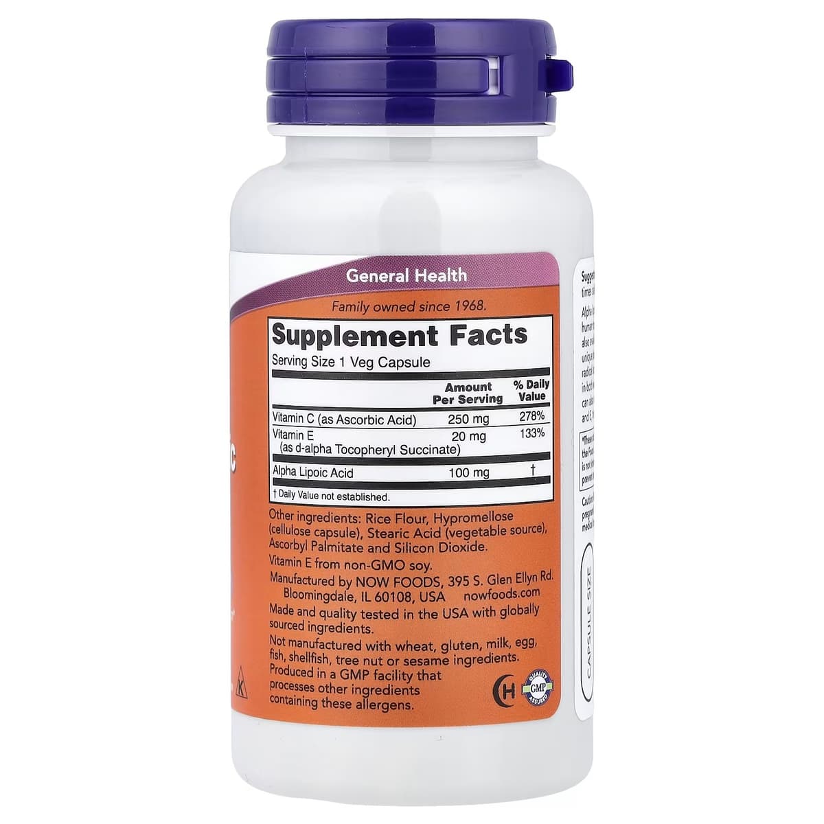 NOW Foods - Alpha Lipoic Acid with Vitamins C & E - 60 Vcaps