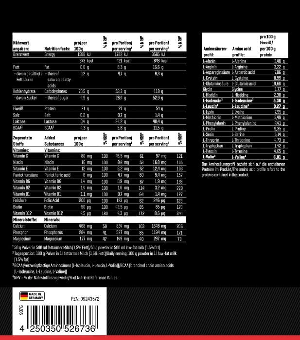 Body Attack - Power Weight Gainer - 1,5 kg, banan