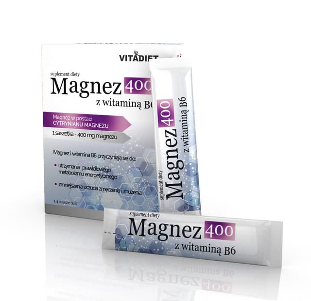VITADIET - Magnesium 400 with Vitamin B6 - 14 sachets – VitaDiet
