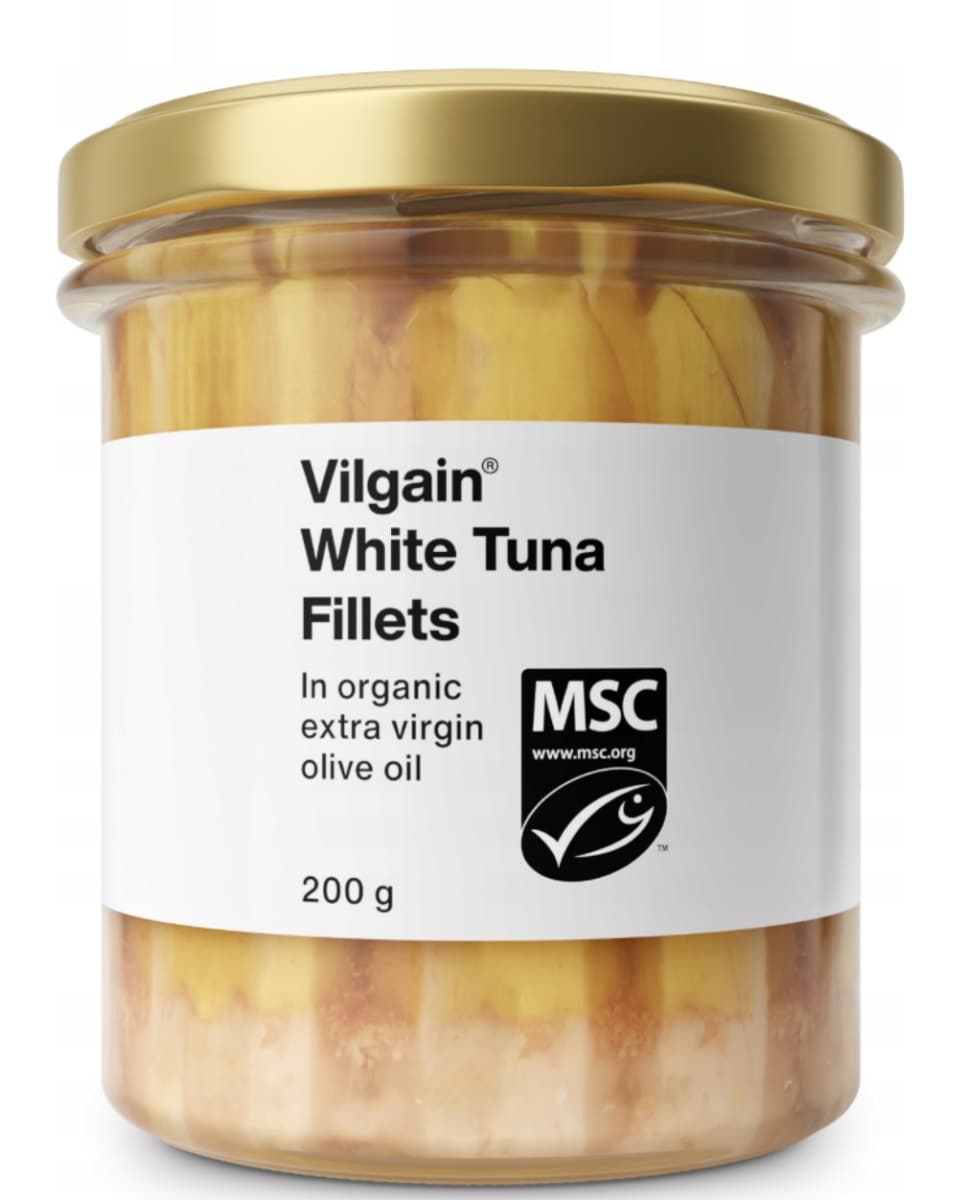 Vilgain - White Tuna Fillets - 200g – Vilgain förpackning