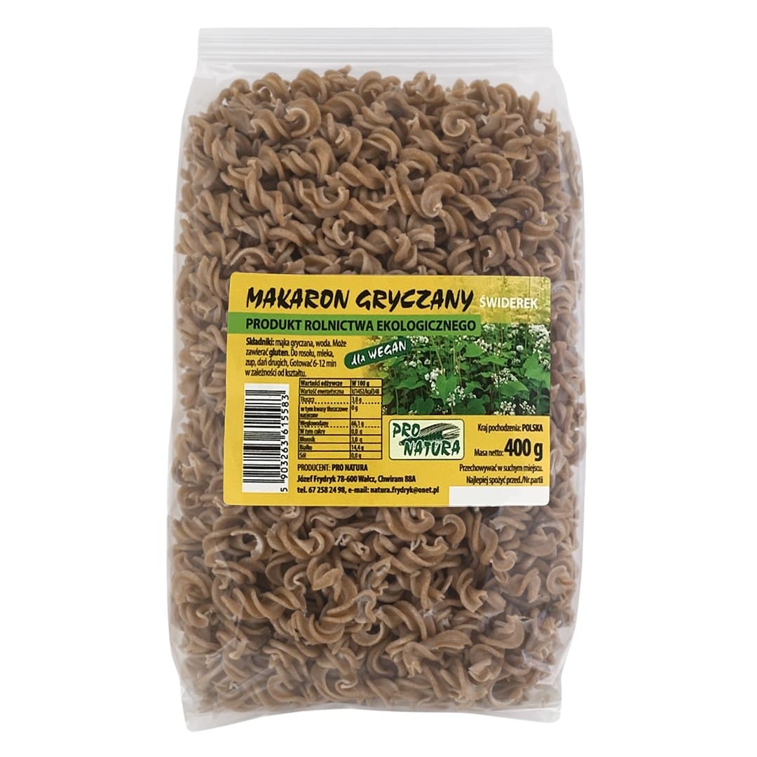 Pro Natura - Buckwheat Pasta Organic Swidnik 400g – Pro Natura förpackning