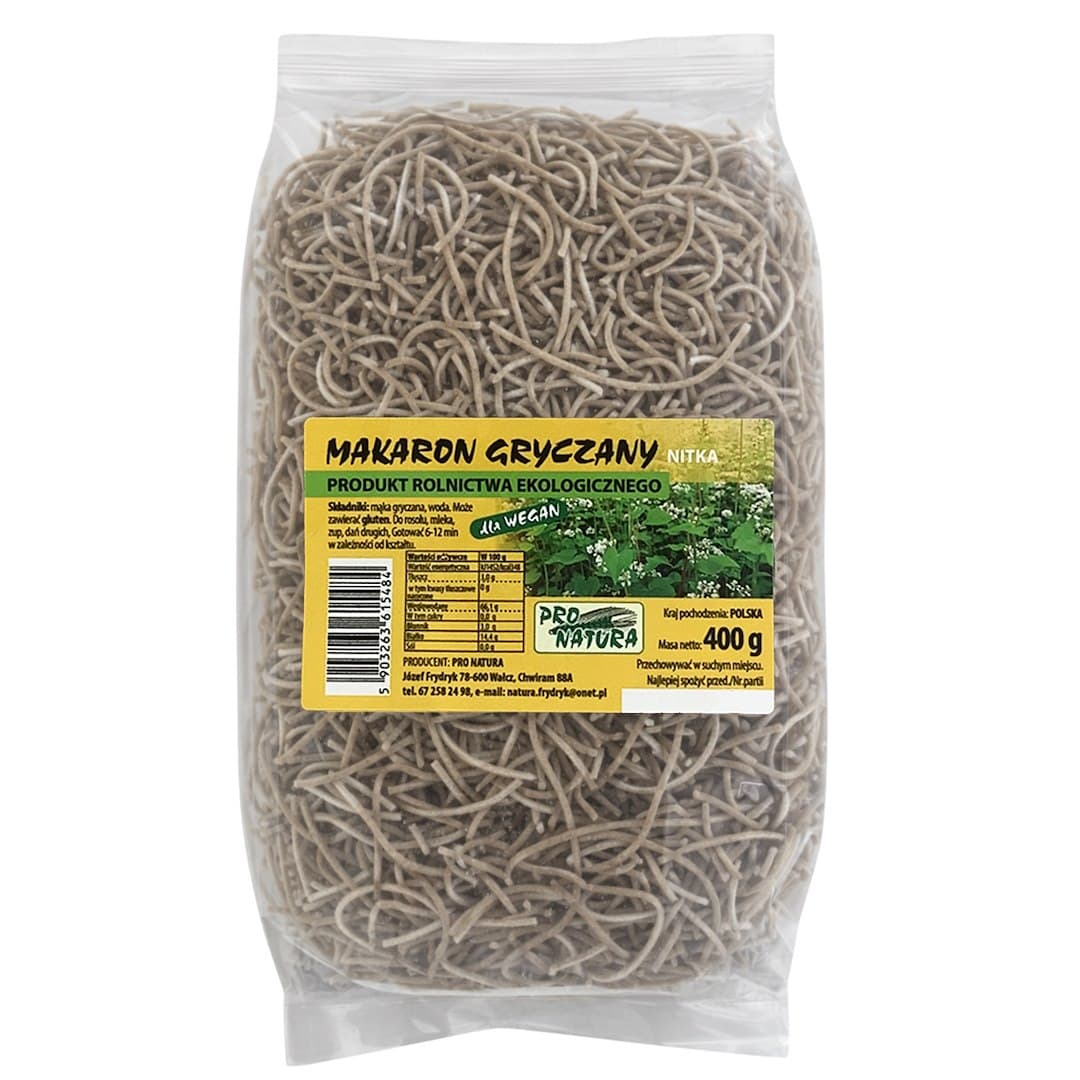 Pro Natura - Organic Buckwheat Pasta Noodles 400g – Pro Natura förpackning