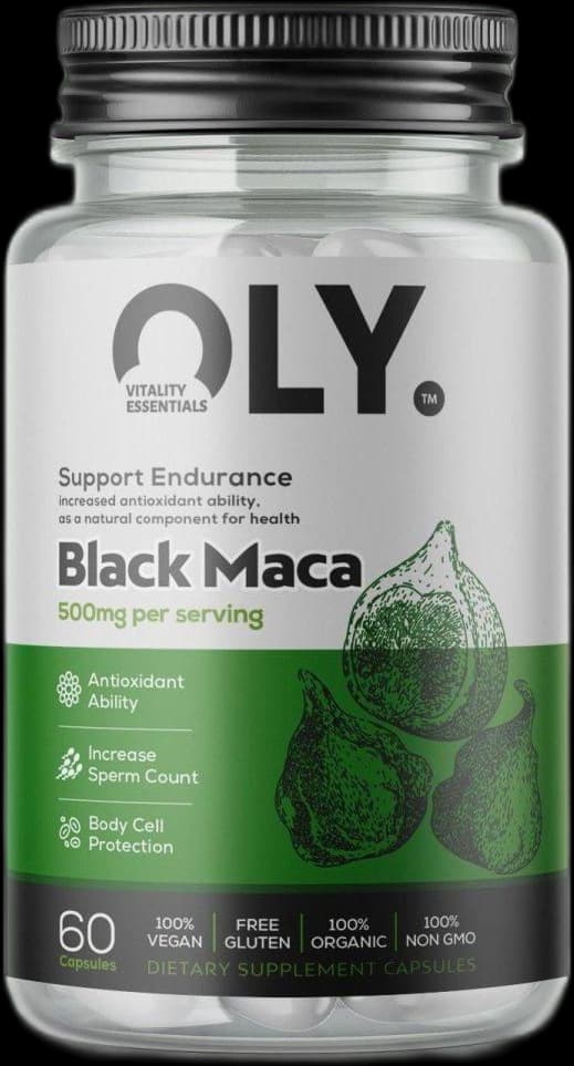 Oly - Black Maca - 500mg - 60 vcaps – Oly förpackning