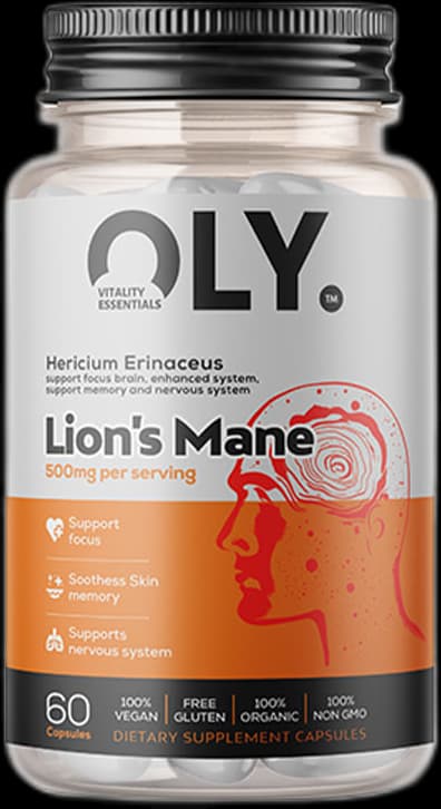 Oly - Lion's Mane - 500mg - 60 vcaps – Oly förpackning