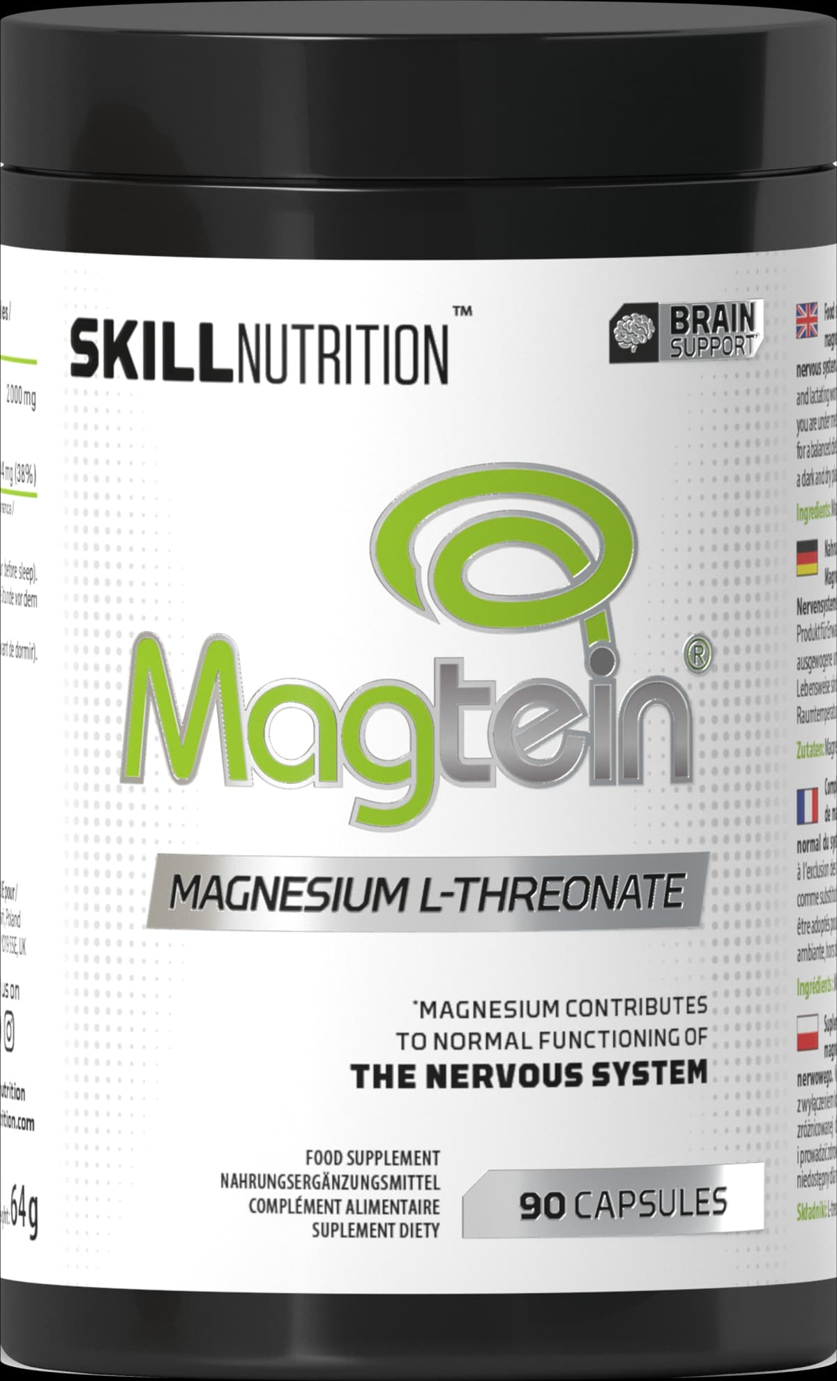 Skill Nutrition - Magtein Magnesium L-Threonate – Skill Nutrition förpackning