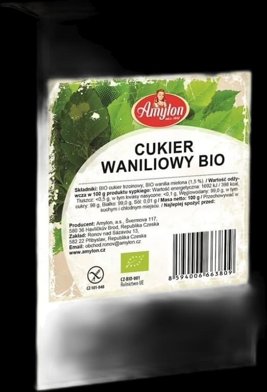 Amylon Organic Gluten-Free Bourbon Vanilla Sugar – Amylon förpackning