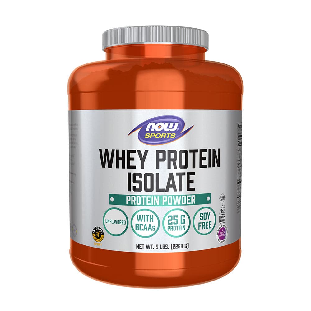 NOW Foods - Whey Protein Isolate, Unflavored - 2268g – NOW Foods förpackning