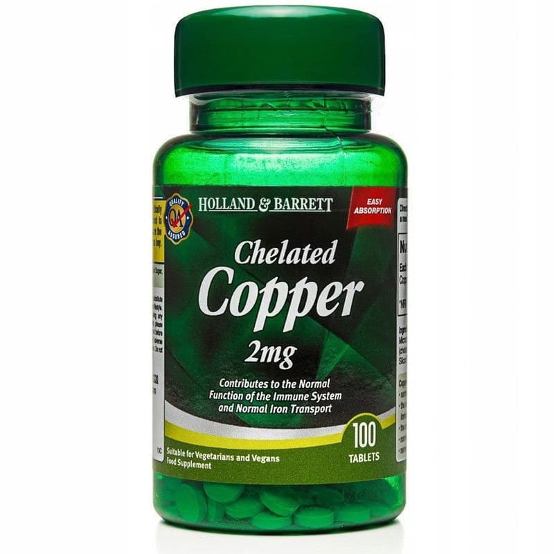 Holland & Barrett - Chelated Copper - 100 Tablets – Holland & Barrett förpackning