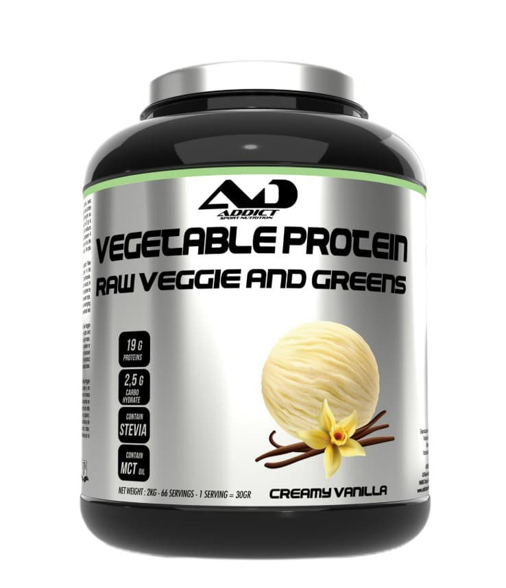 Addict Sport Nutrition (ADD) - Vegetable Protein With Greens Creamy Vanilla - 2000g – Addict Sport Nutrition förpackning