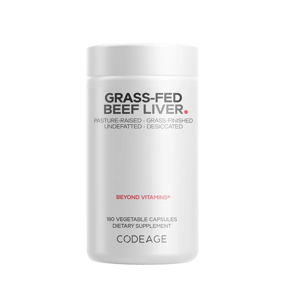 Codeage Grass Fed Beef Liver - 180 Vcaps - 180 Vegetable Caps – Codeage förpackning