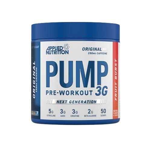 Applied Nutrition - Pump 3g Pre-Workout, Fruit Burst - 375g – Applied Nutrition förpackning