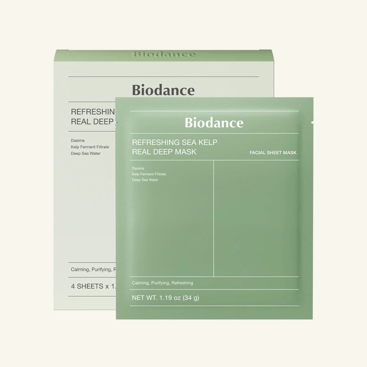 LA ROSE - BIODANCE Refreshing Sea Kelp Real Deep Mask 34 g – LA ROSE förpackning