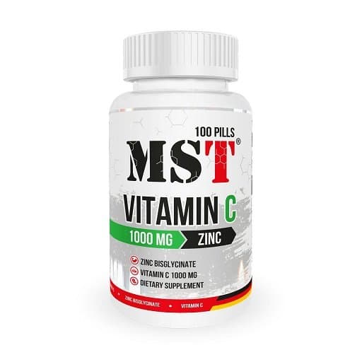 MST - Vitamin C och zink - 1000, 100 tabletter, 0,35 kg – MST förpackning