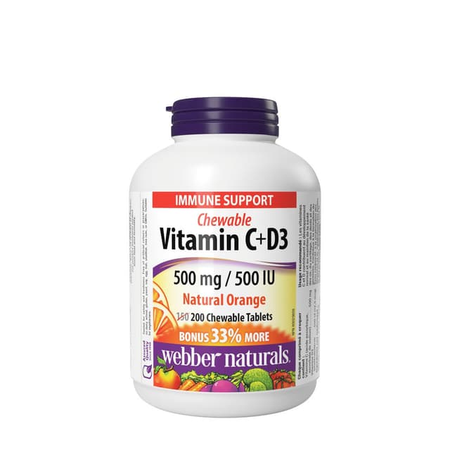 Webber Naturals - Vitamin C+D3 Chewable – Webber Naturals