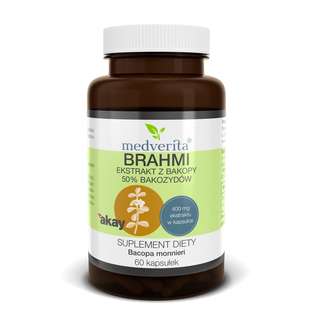 Medverita - Brahmi 400 mg - 60 Kapsler – Medverita emballage