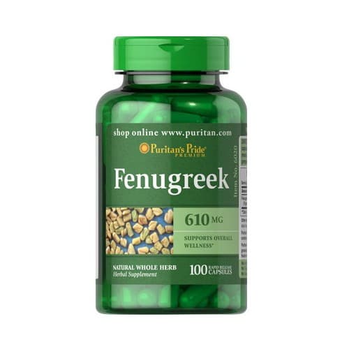 Puritan's Pride Fenugreek Kozieradka pospolita 100 kapsler – Puritan's Pride emballage