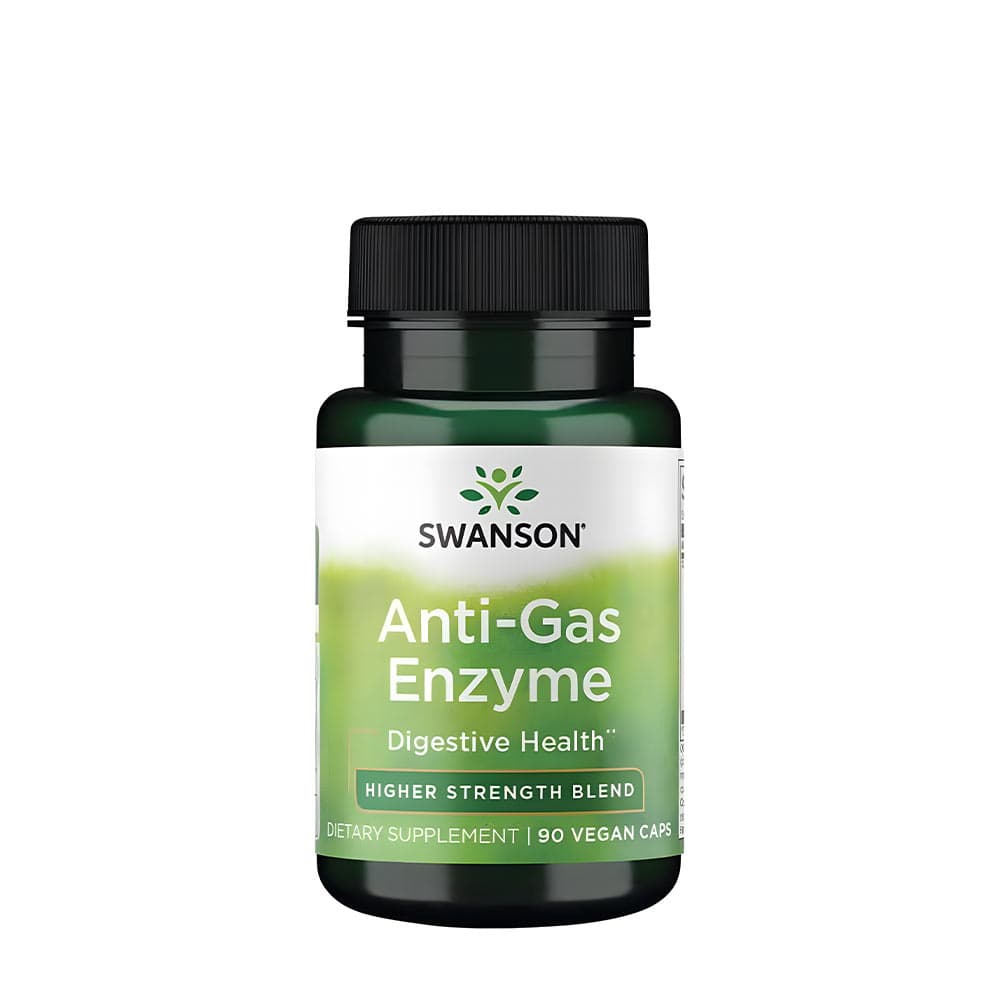 Swanson - Anti-Gas Enzyme - 90 Veggie Caps – Swanson förpackning