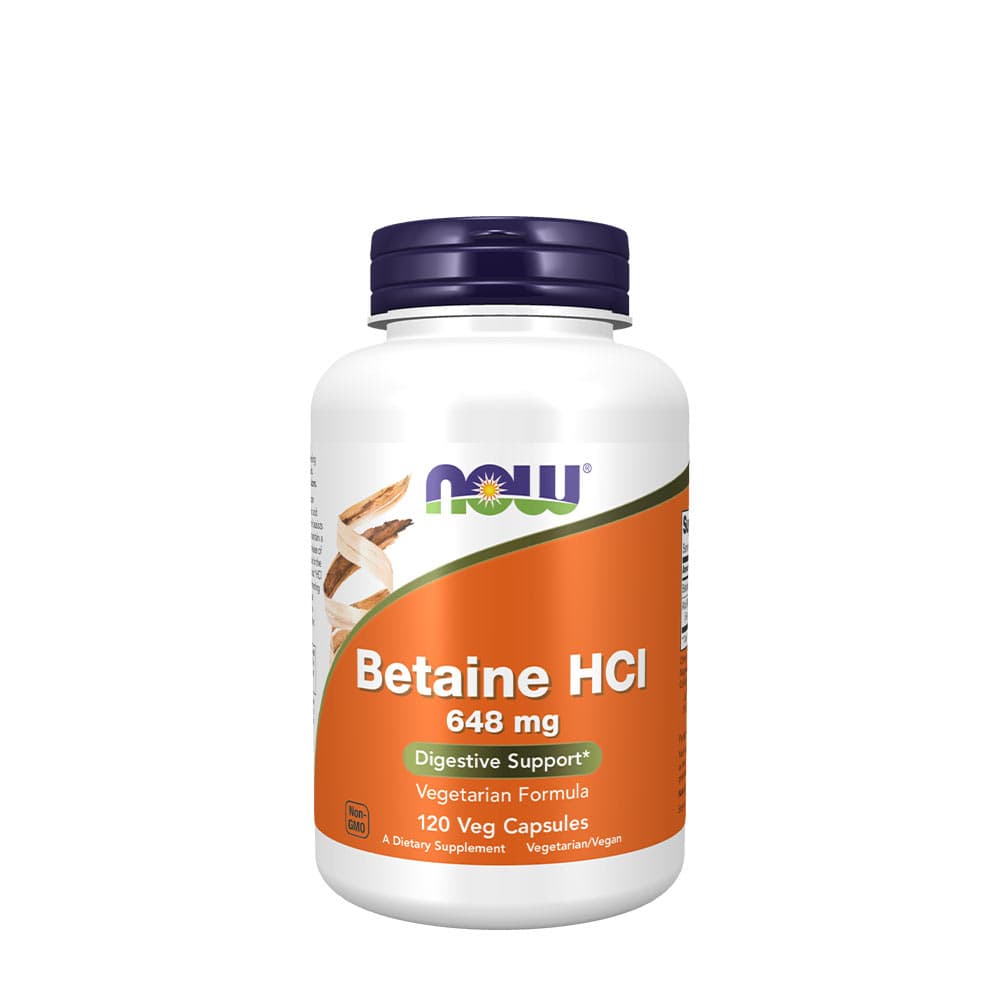 NOW Foods - Betaine HCl - 120 Veg Capsules – NOW Foods förpackning