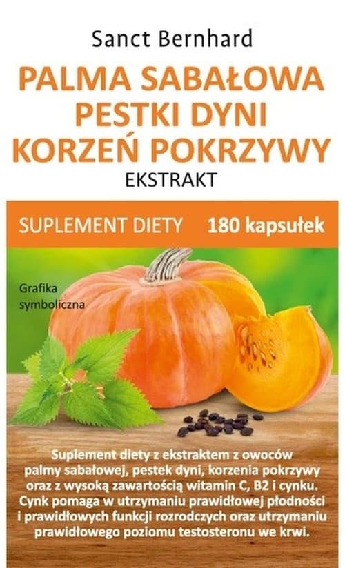 Kräuterhaus Sanct Bernhard - Sabal Palm, Pumpkin Seed, Nettle Root Extract - 180 Caps – Kräuterhaus Sanct Bernhard förpackning