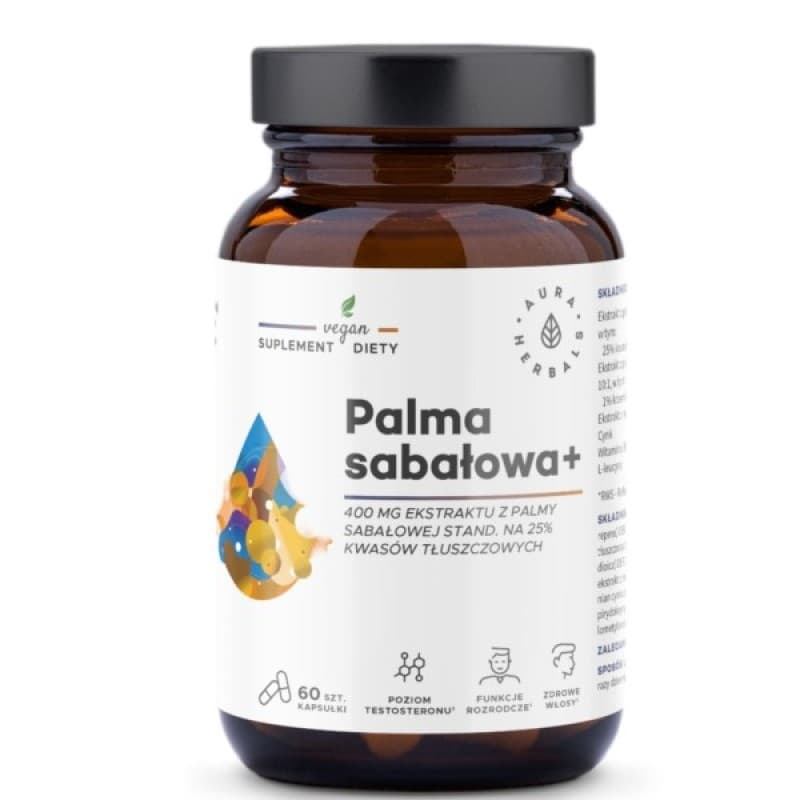 Aura Herbals - Saw Palmetto 400mg - 60 kapsler – Aura Herbals emballage