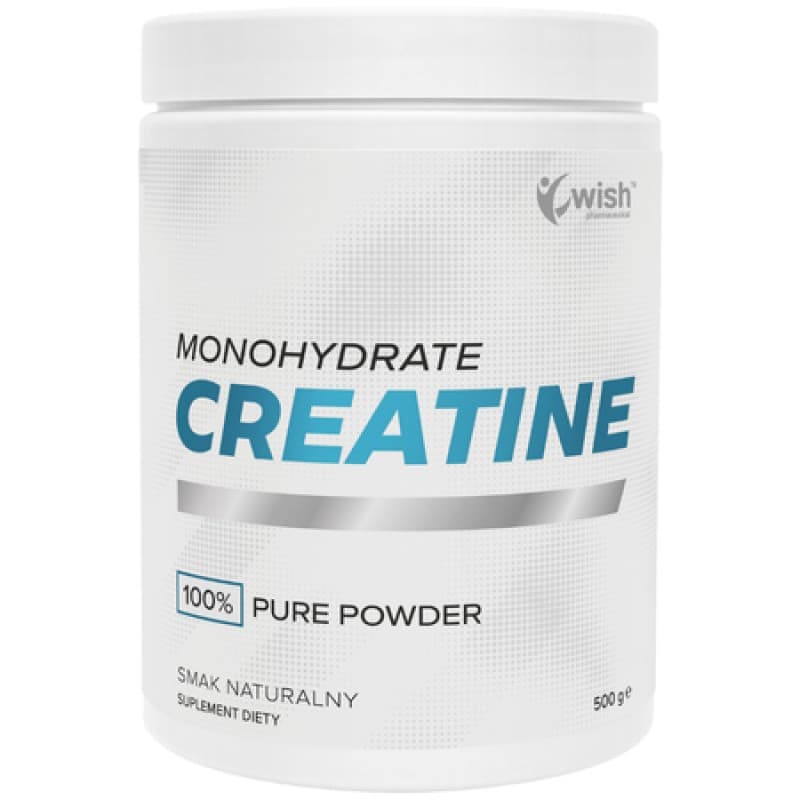 Wish - Creatine Monohydrate 100% Pure Powder 500g – Wish förpackning