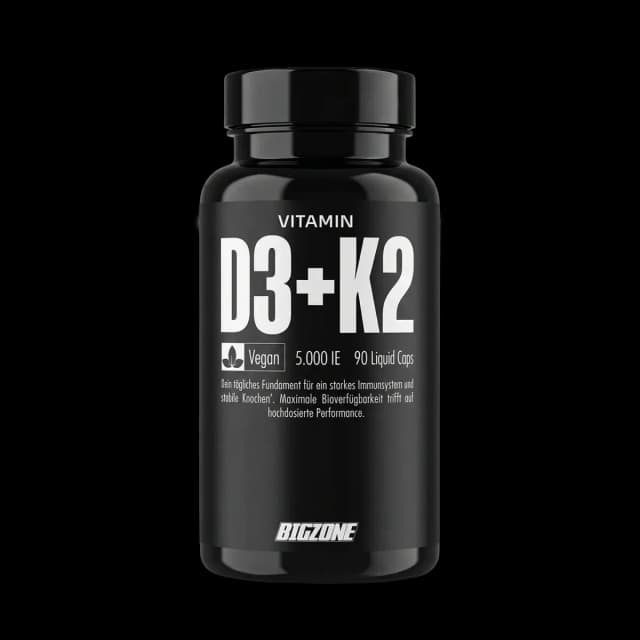 Big Zone - Vitamin D3 og K2 - 90 flydende kapsler – Big Zone