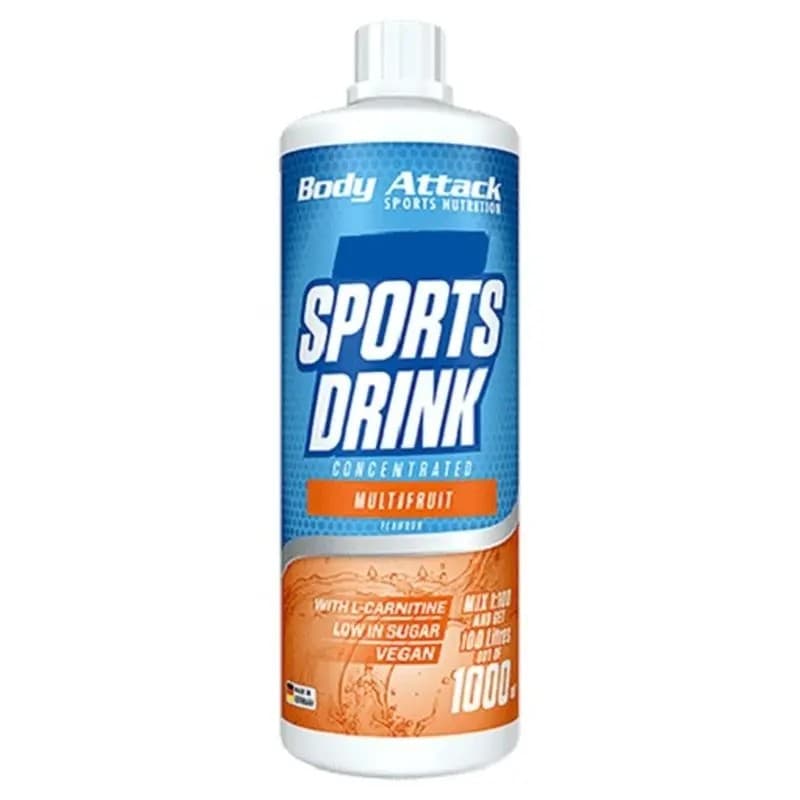 Body Attack - Sportdryck Zero - Körsbär och banan, 1000 ml – Body Attack förpackning