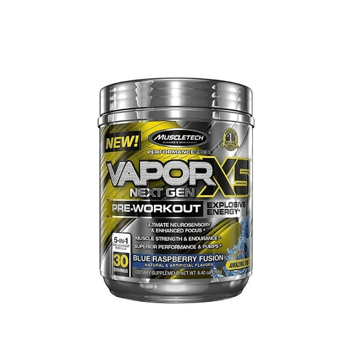 Muscletech - naNO Vapor X5 Next Gen - Sininen vadelma, 228 g – Muscletech pakkaus