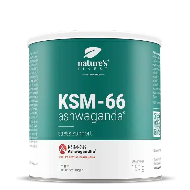 NUTRISSLIM D.O.O. - Nature's Finest KSM-66 Ashwagandha 150 g – NUTRISSLIM D.O.O. förpackning