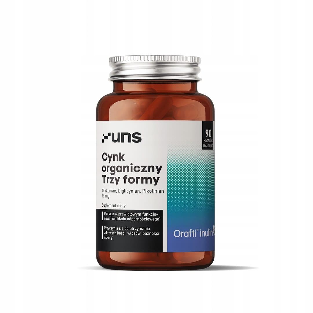 UNS - Organic Zinc Three Forms - 90 Capsules – UNS förpackning