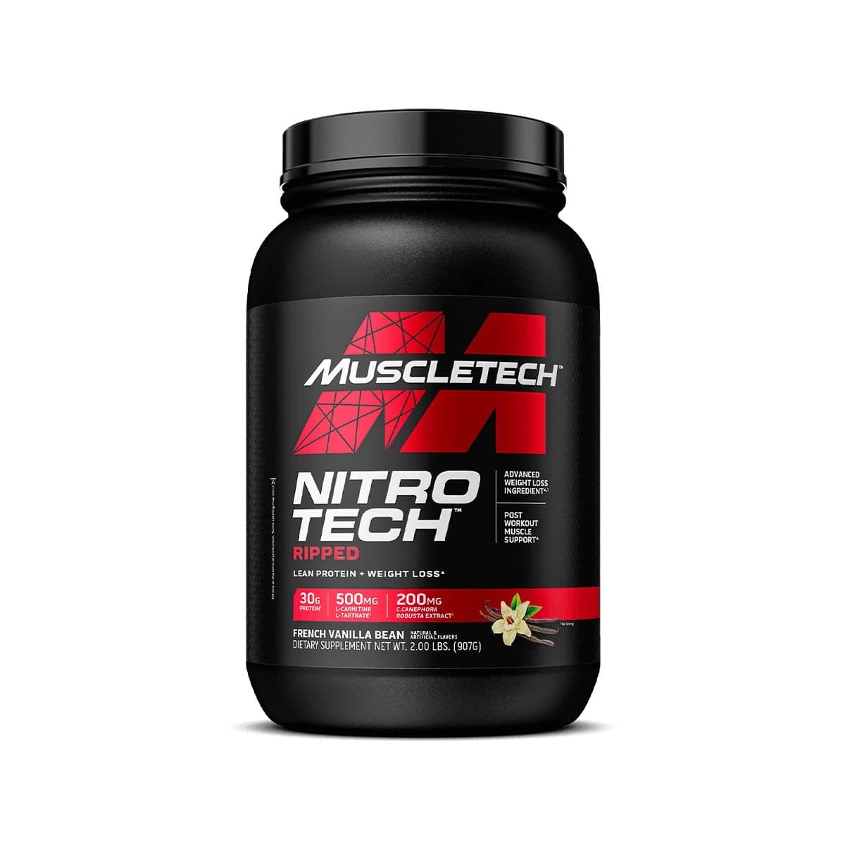 Muscletech - Nitro-Tech Ripped - Ranskan vanilja - 821g – Muscletech pakkaus