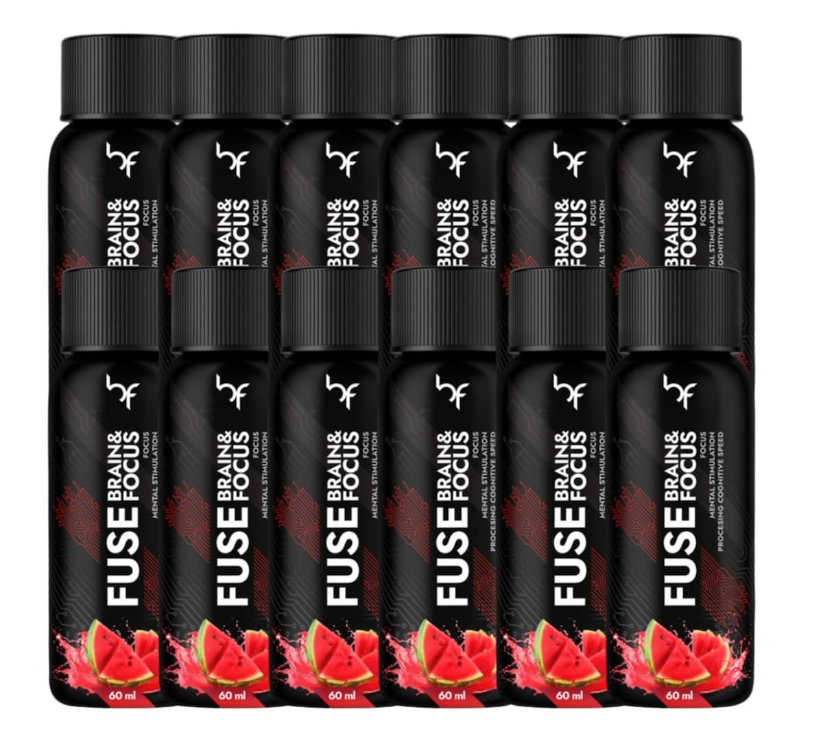 BodyFuse Brain Shot 60 ml arbuz zestaw 12 x 60 ml – BodyFuse förpackning