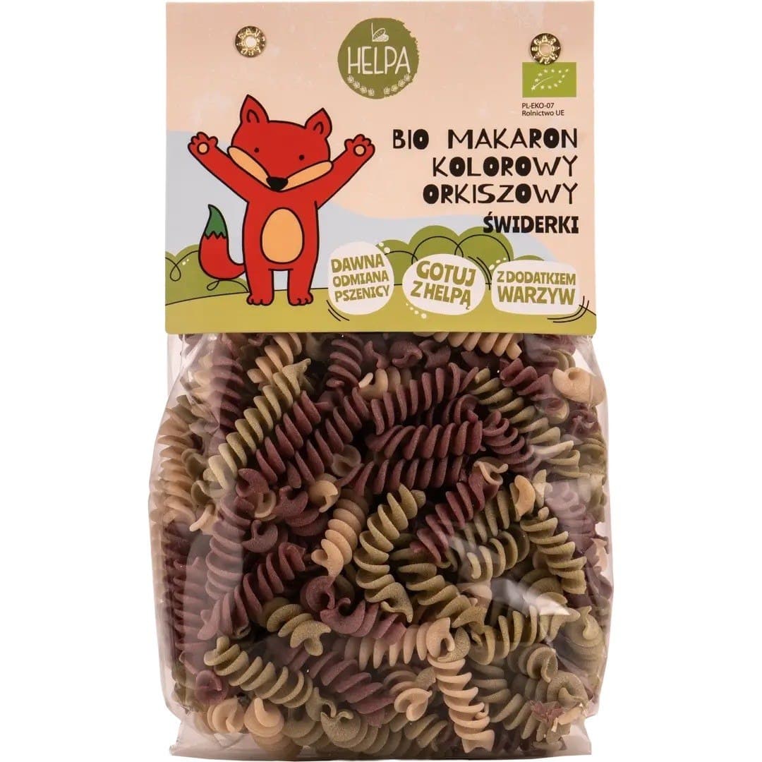 eko graan - Organic Spelt Pasta Spirals Colorful 250g