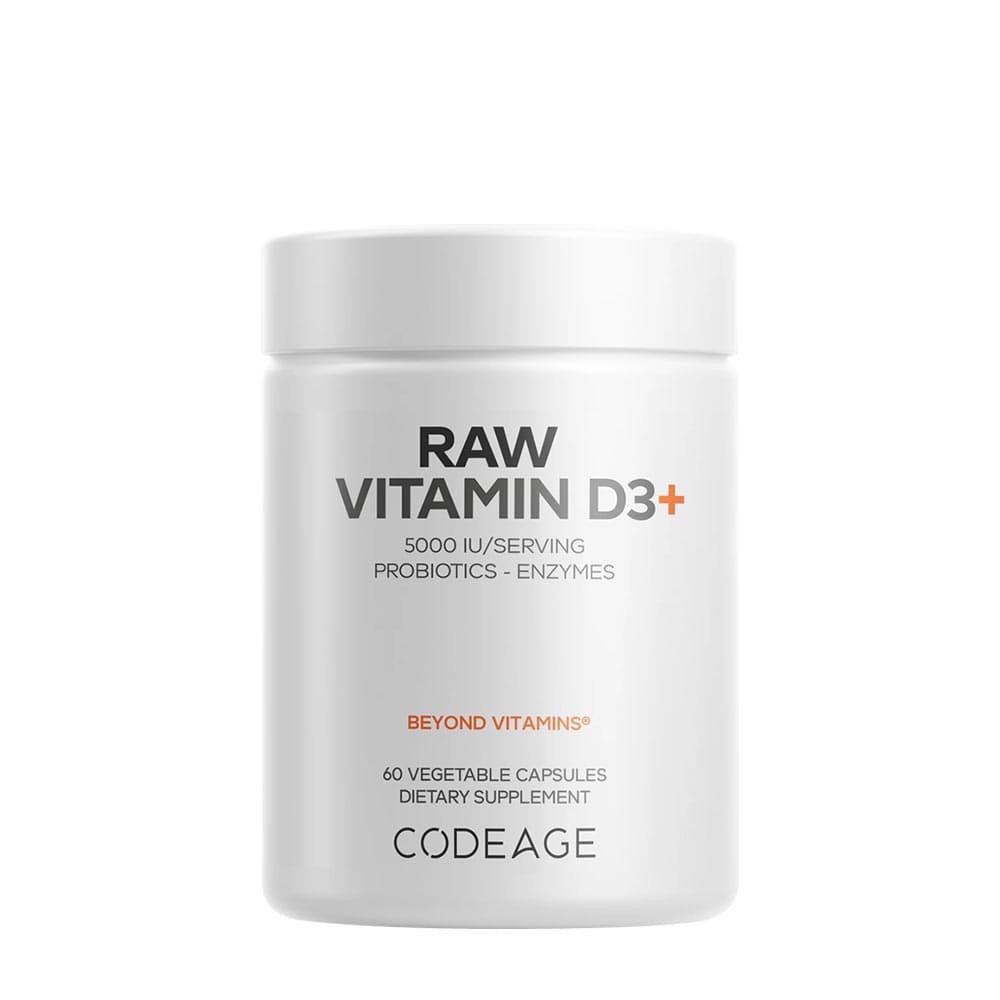 Codeage Raw Vitamin D3+ - 60 Vcaps - 60 Vegetable Caps – Codeage förpackning