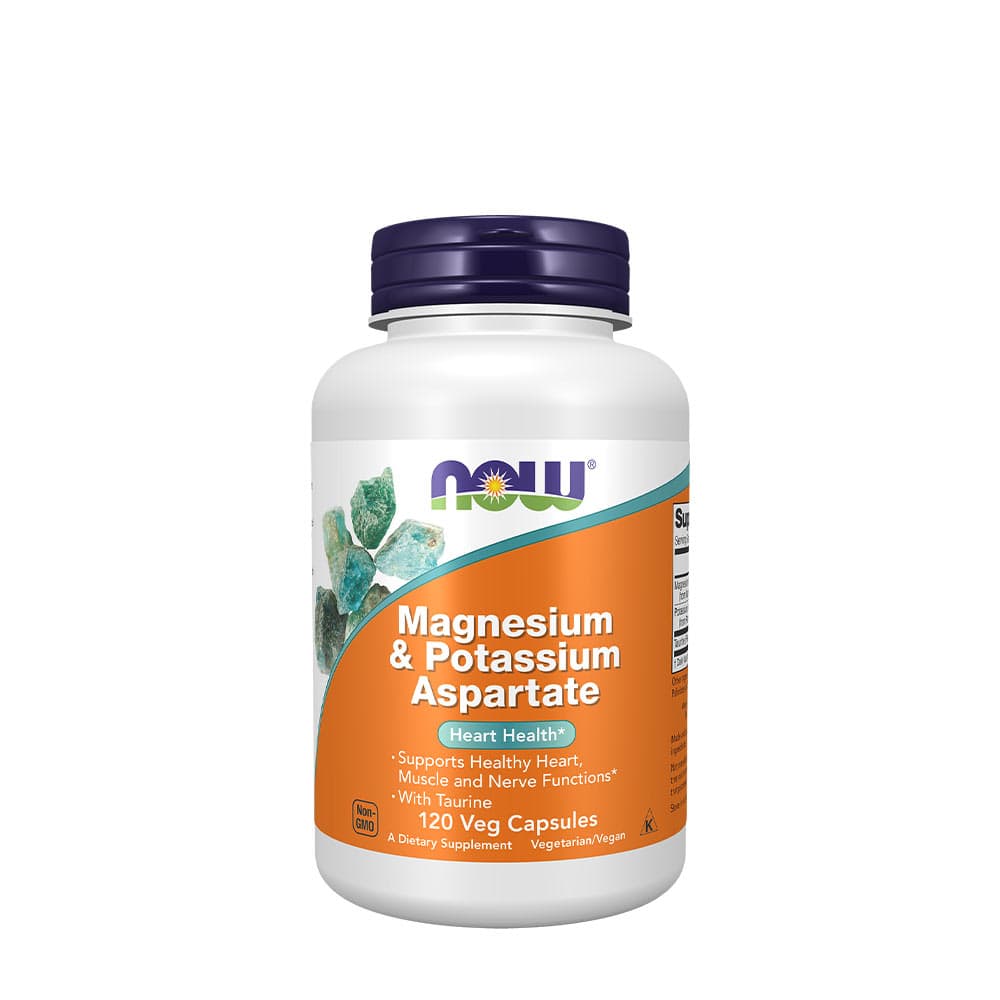 NOW Foods - Magnesium & Potassium Aspartate - 120 Vcaps – NOW Foods förpackning