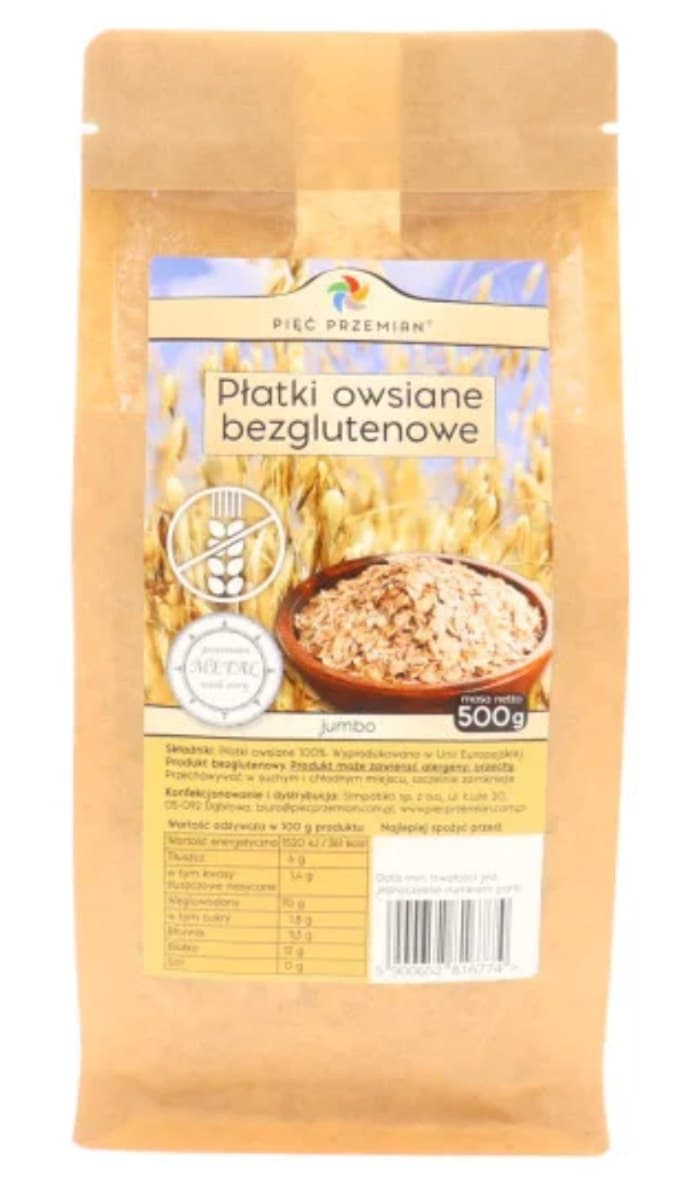 Pięć Przemian - Gluteenittomat Jumbo Kaurahiutaleet – Pięć Przemian pakkaus